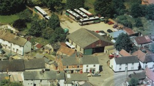 Photograph of Barnes' Aldbourne Yard from the air dated 1996