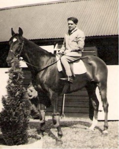 Jack Dowdeswell on a horse at Hightown Stables, Aldbourne
