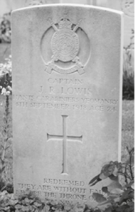 photograph of John Lowis's memorial stone