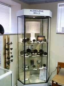 Heritage Centre display cabinet titled Aldbourne Bells